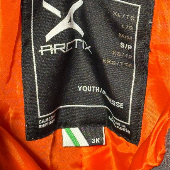 Arctix Youth Ski Snow Pants Black Orange Logo Size small - Picture 7 of 8
